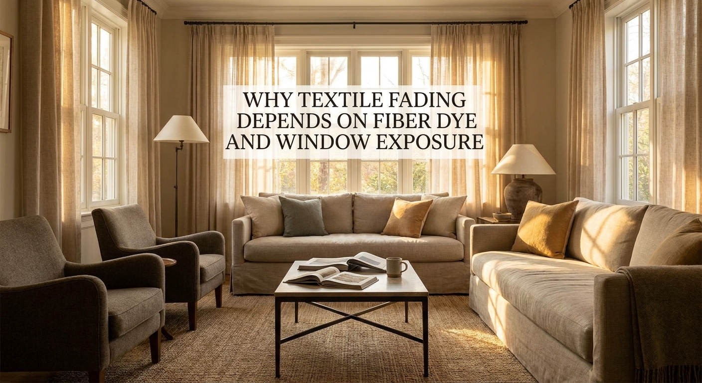 Why textile fading depends on fiber dye and window exposure