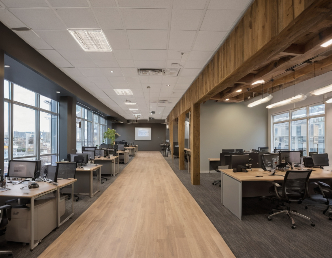 A worked bid-leveling example shows the probable price of each office fit out company editorial visual
